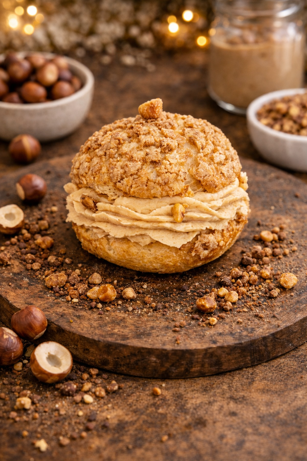 Chou noisette croustillant chocolat