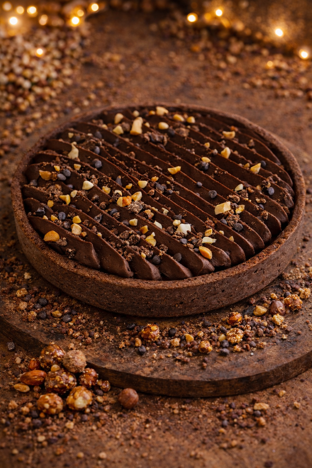 Tarte chocolat amandes noisettes